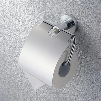 Держатель для туалетной бумаги из цельной латуни с хромированной отделкой с крышкой, подставка для бумаги CB004G